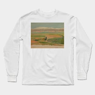 Mountains near Baalbec by Frederic Edwin Church Long Sleeve T-Shirt